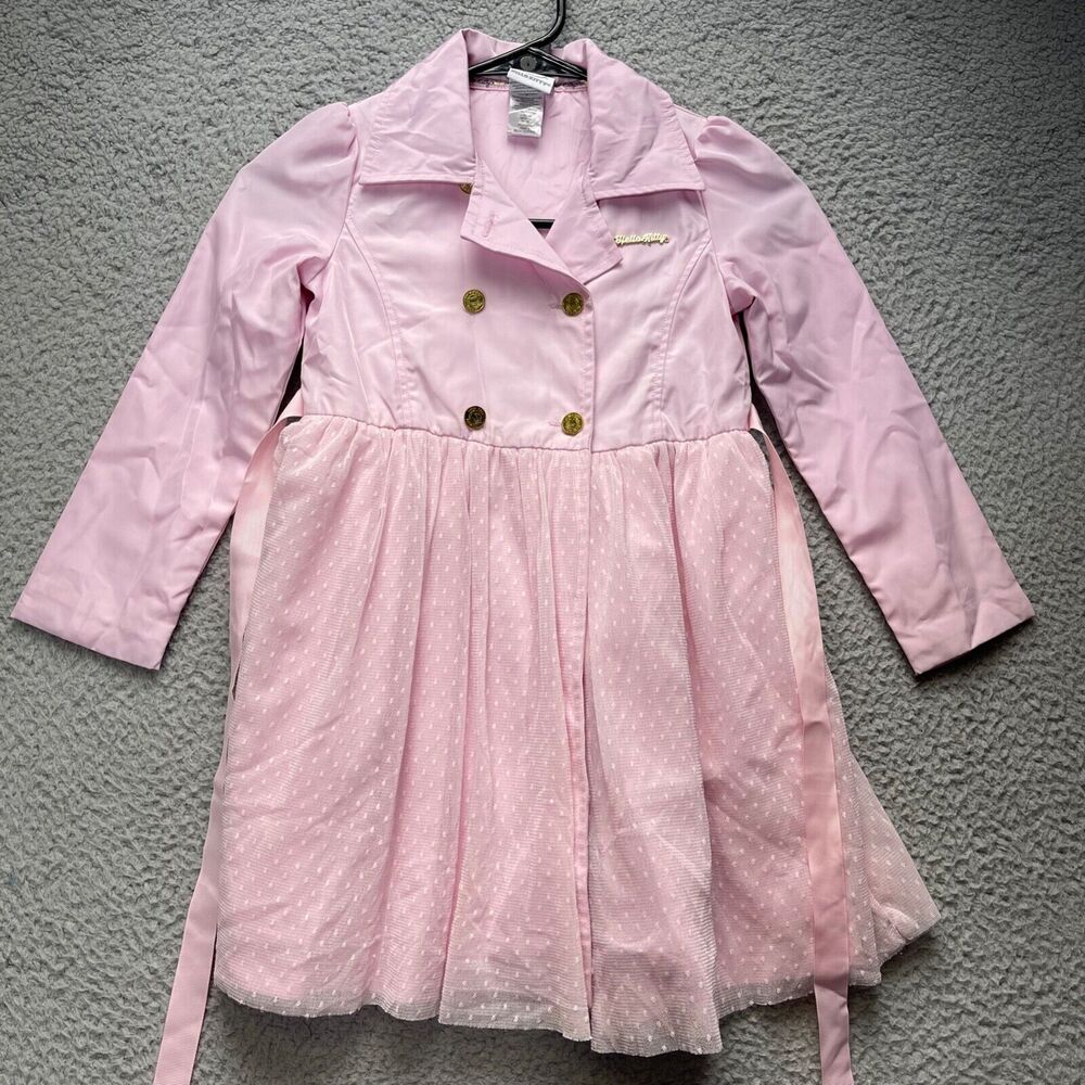 Hello Kitty Wrap Dress Girls Size 5 Pink Long Sleeve